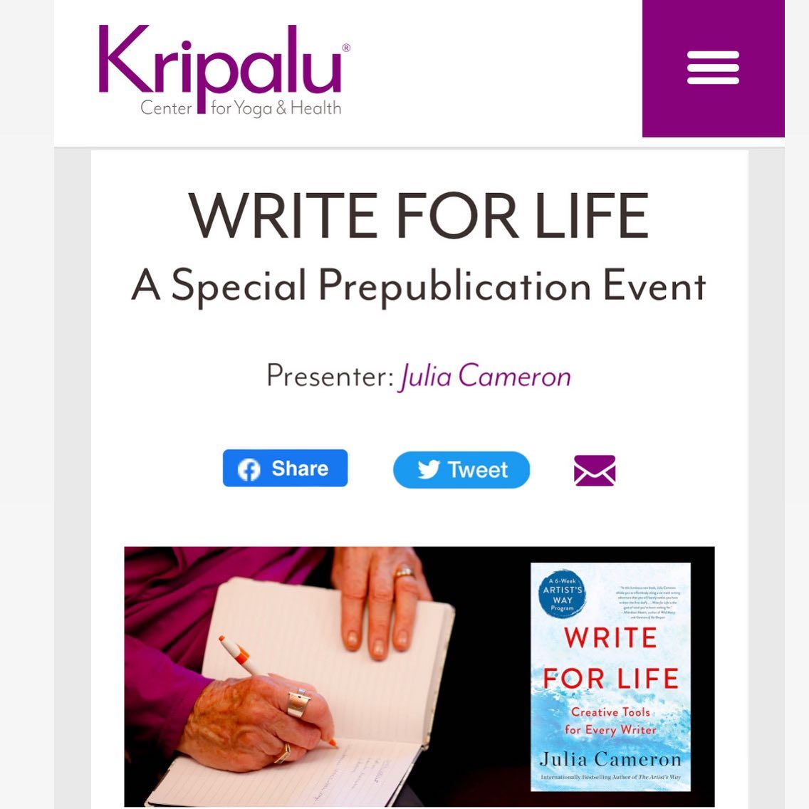 Join me tonight for a special online event for my upcoming book! @kripalucenter @stmartinsessentials